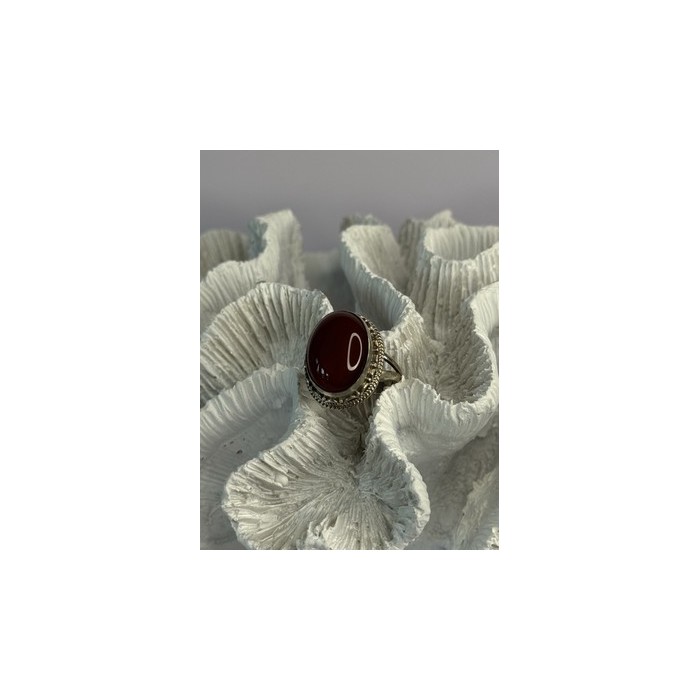 Vintage 925 Sterling Silver Agate Ring Size 8