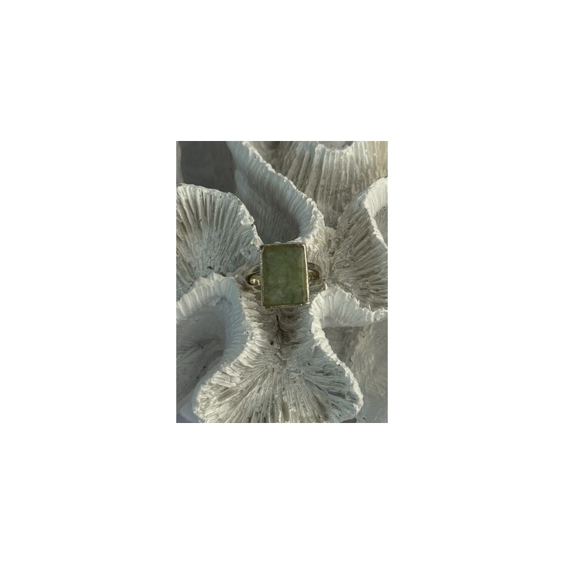 925 Sterling Silver Jade Nephrite Ring Size 6.5