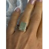 925 Sterling Silver Jade Nephrite Ring Size 6.5