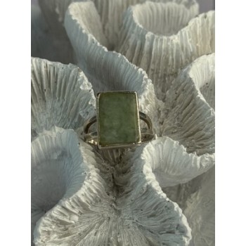 925 Sterling Silver Jade Nephrite Ring Size 6.5