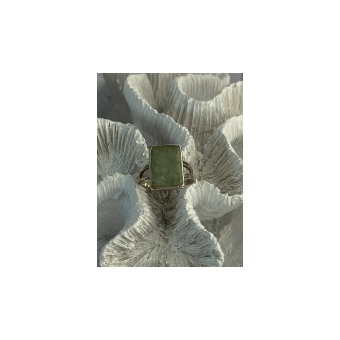 925 Sterling Silver Jade Nephrite Ring Size 6.5