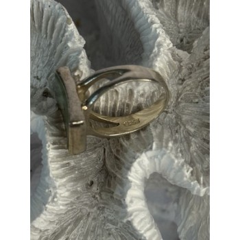 925 Sterling Silver Jade Nephrite Ring Size 6.5