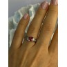 10K WHITE GOLD SPINEL & DIAMONDS RING SIZE 7