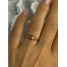 10k Yellow Gold Orange Tourmaline & Diamonds Ring Size 7