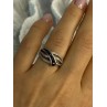 10K WHITE GOLD SAPPHIRE & DIAMOND RING SIZE 7