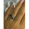 10K WHITE GOLD SAPPHIRE & DIAMOND RING SIZE 7