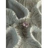 10K WHITE GOLD PINK TOPAZ & DIAMOND RING SIZE 7