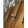 10K WHITE GOLD PINK TOPAZ & DIAMOND RING SIZE 7