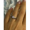 10K WHITE GOLD PINK TOPAZ & DIAMOND RING SIZE 7