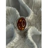 925 Sterling Silver Amber Ring Size 7