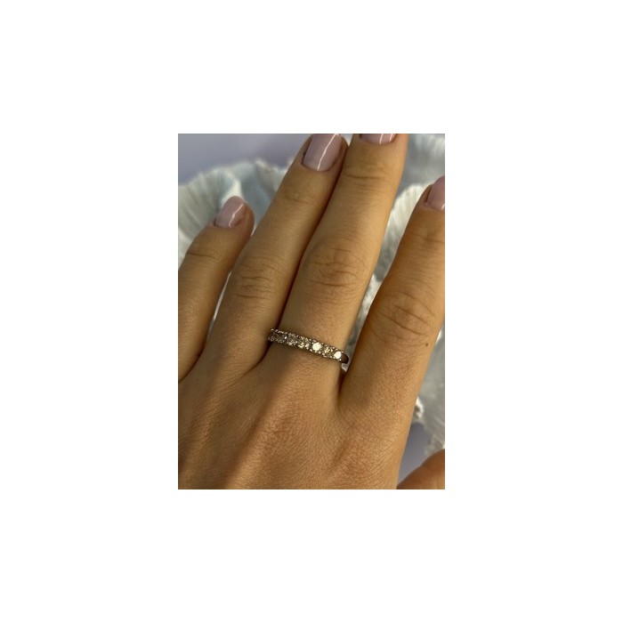 925 Sterling Silver Shiny CZ Ring Size 10