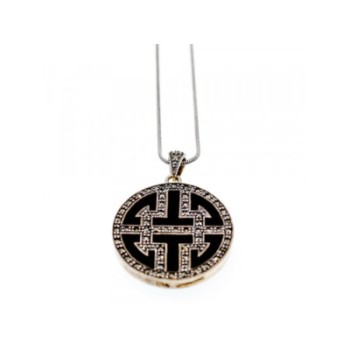 925 STERLING SILVER AGATE & MARCASITES CHAIN WITH PENDANT