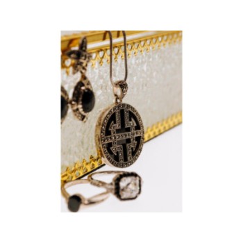 925 STERLING SILVER AGATE & MARCASITES CHAIN WITH PENDANT