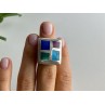 925 STERLING SILVER MULTICOLOR AGATE RING SIZE 5.5