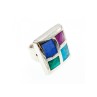 925 STERLING SILVER MULTICOLOR AGATE RING SIZE 5.5