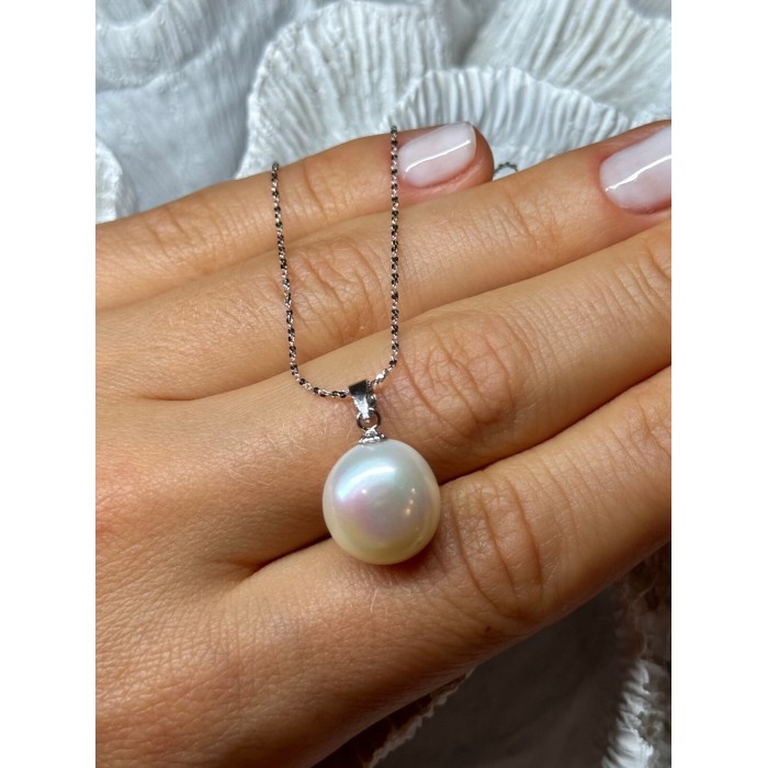 925 STERLING SILVER FRESH WATER PEARL NECKLACE LENGTH 18 Inch