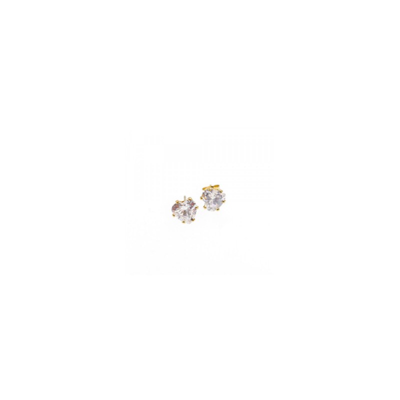 14K YELLOW GOLD CZ HEARTS EARRINGS