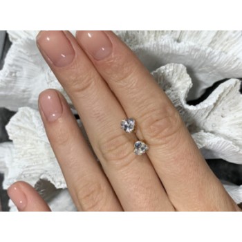 14K YELLOW GOLD CZ HEARTS EARRINGS