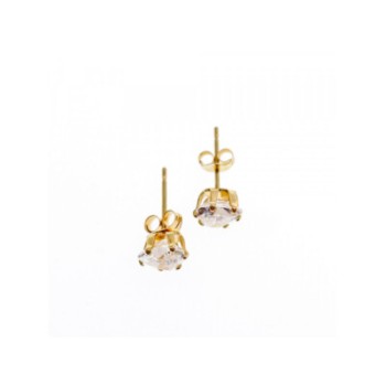 14K YELLOW GOLD CZ HEARTS EARRINGS