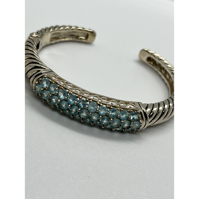 925 STERLING SILVER TOPAZ HINGE BRACELET