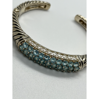 925 STERLING SILVER TOPAZ HINGE BRACELET