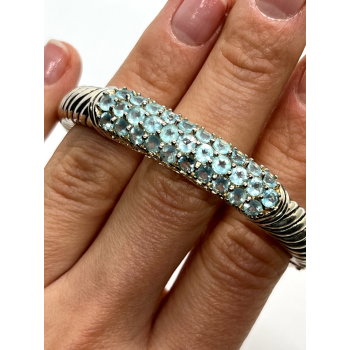 925 STERLING SILVER TOPAZ HINGE BRACELET