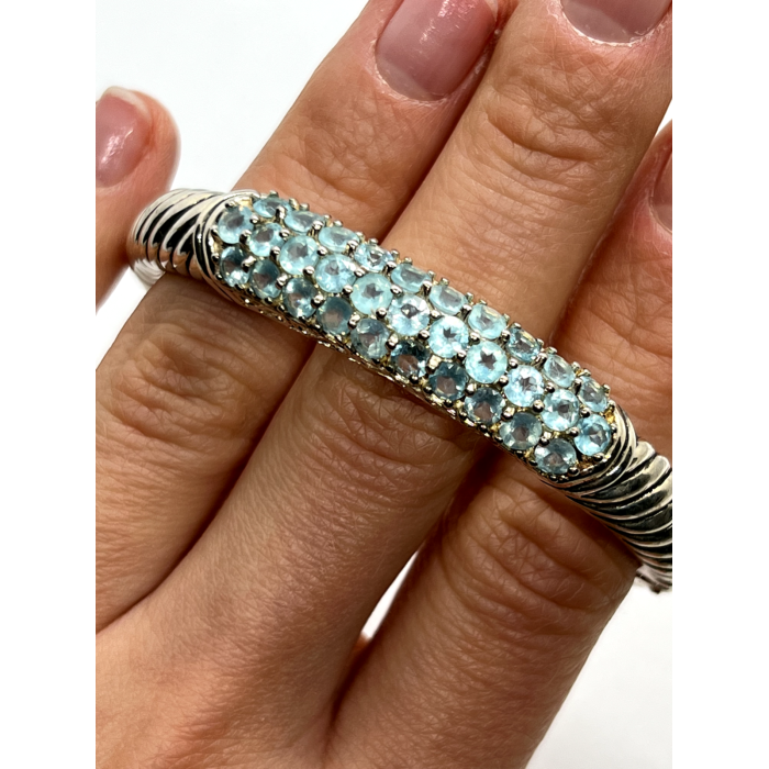 925 STERLING SILVER TOPAZ HINGE BRACELET
