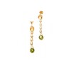 14K YELLOW GOLD HELIODOR & TSAVORITE EARRINGS