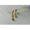 14K YELLOW GOLD HELIODOR & TSAVORITE EARRINGS