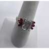 925 Sterling Silver Pink & Colorless Spinel Ring Size 7.5