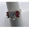 925 Sterling Silver Pink & Colorless Spinel Ring Size 7.5