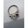925 Sterling Silver Pink & Colorless Spinel Ring Size 7.5