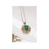 925 STERLING SILVER EMERALD & BERYL CHAIN WITH PENDANT
