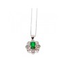 925 STERLING SILVER EMERALD & BERYL CHAIN WITH PENDANT