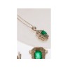 925 STERLING SILVER EMERALD & BERYL CHAIN WITH PENDANT