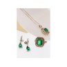 925 STERLING SILVER EMERALD & BERYL CHAIN WITH PENDANT
