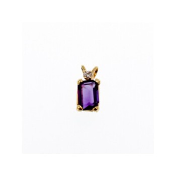 14K YELLOW GOLD TOURMALINE & DIAMOND PENDANT
