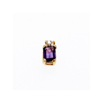 14K YELLOW GOLD TOURMALINE & DIAMOND PENDANT