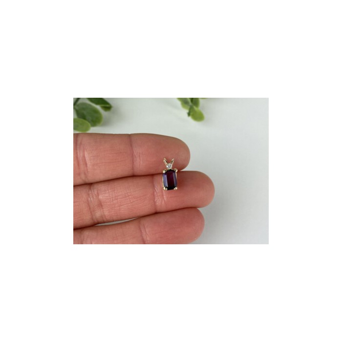 14K YELLOW GOLD TOURMALINE & DIAMOND PENDANT