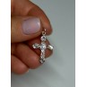 925 Sterling Silver CZ Cross Length 28 Mm