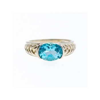 Vintage 925 Sterling Silver Topaz Ring Size 7