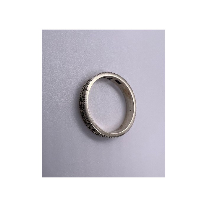 925 Sterling Silver & Marcasite Band Ring Size 6