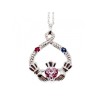 925 STERLING SILVER ALEXANDRITE, RUBELLITE & SAPPHIRE CHAIN WITH PENDANT