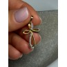 925 Sterling Silver Gold Plated Beryl Cross Length 32 Mm
