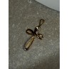 925 Sterling Silver Gold Plated Beryl Cross Length 32 Mm