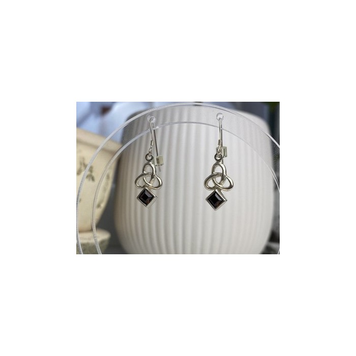 925 Sterling Silver Garnet Earrings