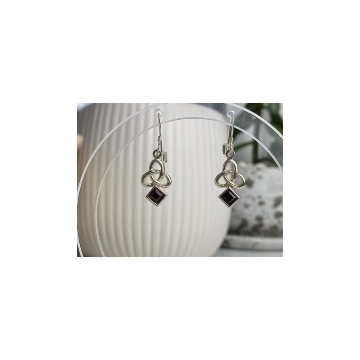 925 Sterling Silver Garnet Earrings