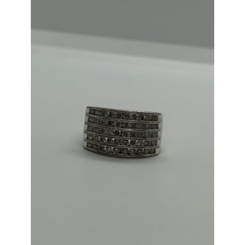 14K WHITE GOLD  DIAMONDS RING SIZE 5.5