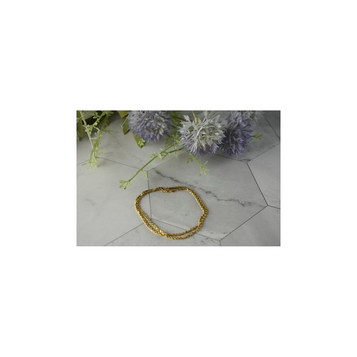 14K Yellow Gold Double Bracelet 13.7 In