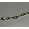 925 STERLING SILVER GOLD PLATED CZ HEARTS  BRACELET